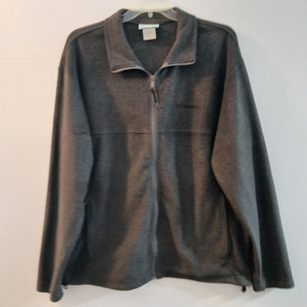 Columbia Men's Jacket Sz XL Tall Gray Full Zip Closure Zip Pockets